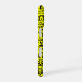 Yellow Doodle Pattern Phone Case – Abstract Black iPhone 16ケース (右側面)
