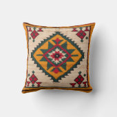 Yellow Dreamscape」モロッコキリム枕： クッション (裏面)