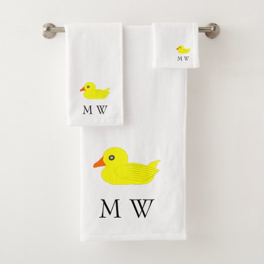 Yellow Duck Design Monogrammed バスタオルセット (インサイチュ)