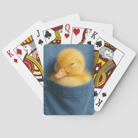 Yellow Duckling In a Blue T-shirt Pocket トランプ (裏面)