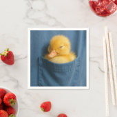 Yellow Duckling In a T-shirt Pocket スタンダードカクテルナプキン (インサイチュ)