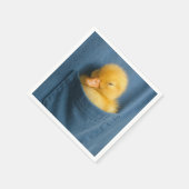 Yellow Duckling In a T-shirt Pocket スタンダードカクテルナプキン (角)