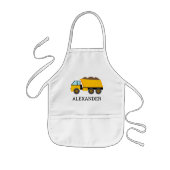 Yellow Dump Truck Personalized Construction 子供用エプロン (正面)