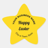Yellow Easter Business Star Shape Sticker 星シール (正面)