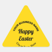 Yellow Easter Business Triangle Sticker 三角形シール (正面)