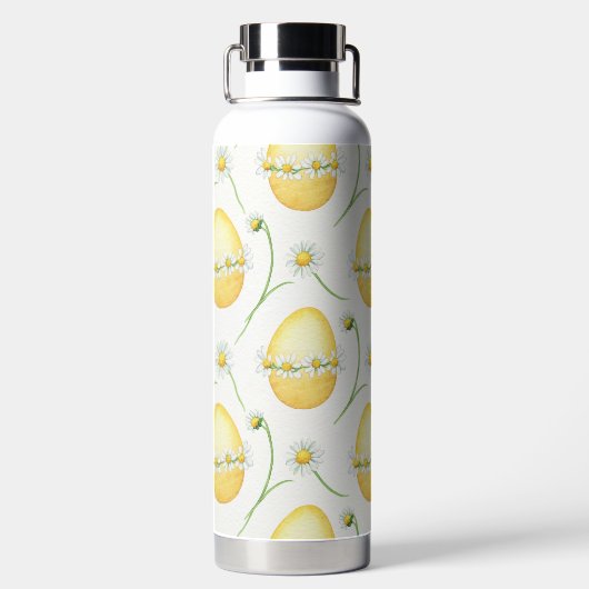 YELLOW EASTER EGGS WITH WHITE DAISIES ウォーターボトル (背面)