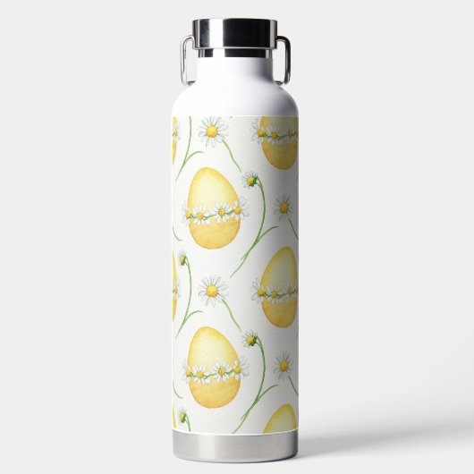 YELLOW EASTER EGGS WITH WHITE DAISIES ウォーターボトル (正面)