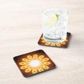 Yellow Egg Yolks in Digital Abstract コースター (右側)