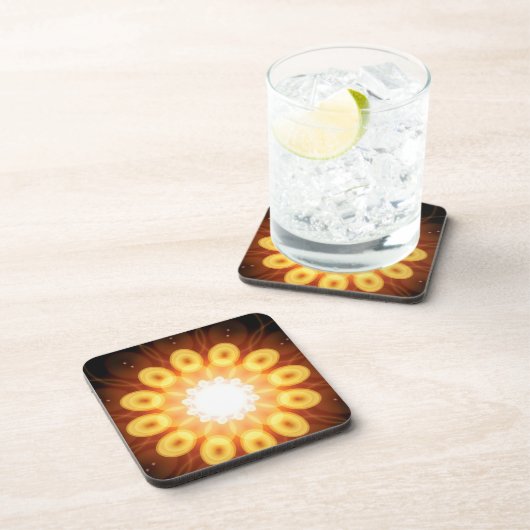 Yellow Egg Yolks in Digital Abstract コースター (右側)