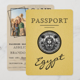 Yellow Egypt Passport Wedding Save the Date セーブザデート