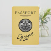 Yellow Egypt Passport Wedding Save the Date セーブザデート (スタンド正面)