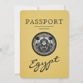 Yellow Egypt Passport Wedding Save the Date セーブザデート (正面)