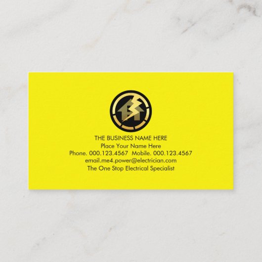 Yellow Electrical Lamp Plug Wiring 名刺 (裏面)