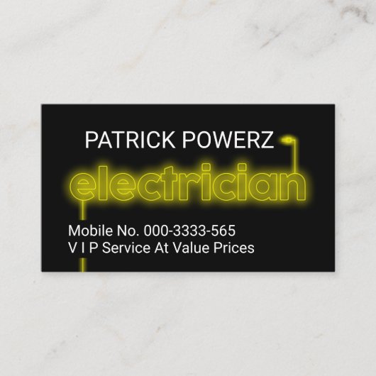 Yellow Electrician Circuit Lighting 名刺 (正面)