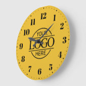 Yellow Elegant Branded Business Logo Promotional ラージ壁時計 (傾斜)