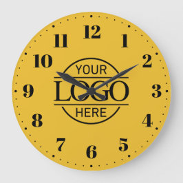 Yellow Elegant Branded Business Logo Promotional ラージ壁時計