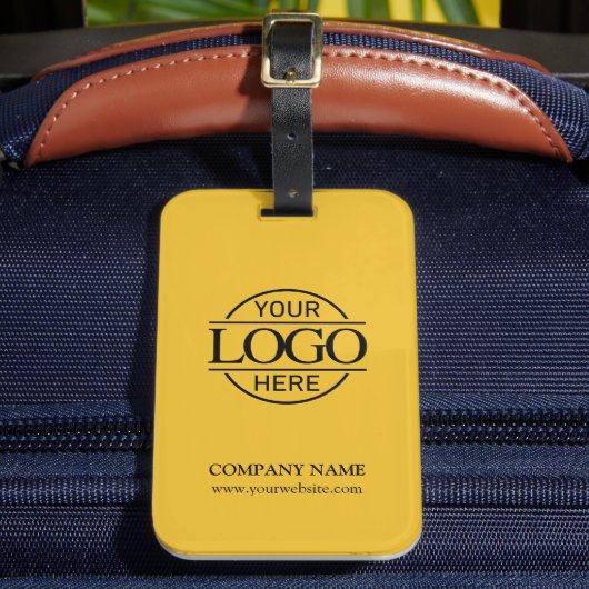 Yellow Elegant Business Logo Employee Travel ラゲッジタグ (正面インサイチュ2)