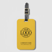 Yellow Elegant Business Logo Employee Travel ラゲッジタグ (正面縦)