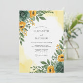 Yellow Emerald Radiant Spring Wedding 招待状 (スタンド正面)