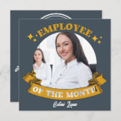 Yellow Employee Of The Monthアワード・カード 招待状 (正面/裏面)