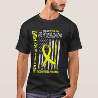 Yellow Endometriosis Awareness Great Grandma Flag  Tシャツ