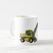 Yellow Excavator Construction Machinery コーヒーマグカップ (正面左)