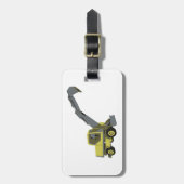 Yellow Excavator Construction Machinery ラゲッジタグ (正面縦)