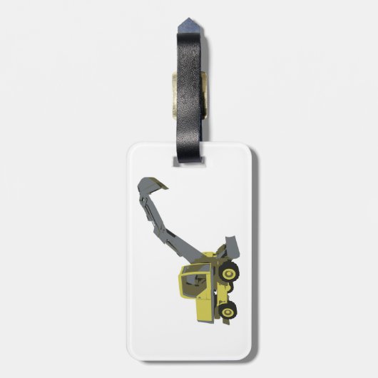 Yellow Excavator Construction Machinery ラゲッジタグ (裏面縦)