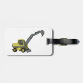 Yellow Excavator Construction Machinery ラゲッジタグ (裏面横)