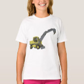 Yellow Excavator Construction Machinery Tシャツ (正面)
