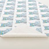 Yellow eyed blue tabby cat fleece blanket  シェルパブランケット (3/4)