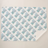 Yellow eyed blue tabby cat fleece blanket  シェルパブランケット (正面(横))