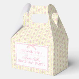 Yellow Fancy Floral Birthday Party Gable Favor フェイバーボックス
