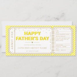 Yellow Father's Day Concert Ticket Gift Voucher 招待状