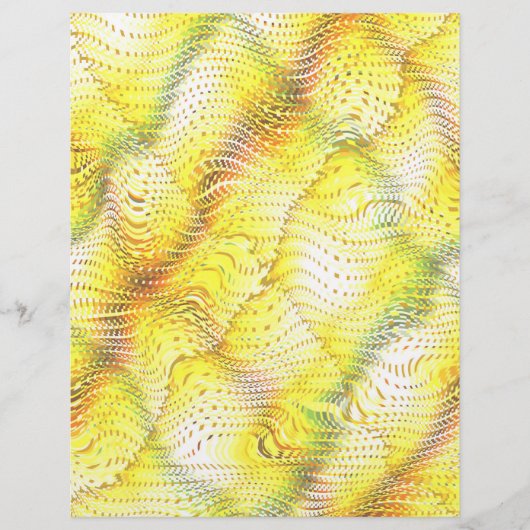 Yellow Faux Snakeskin Scrapbook Paper 2-Sided Page (正面)