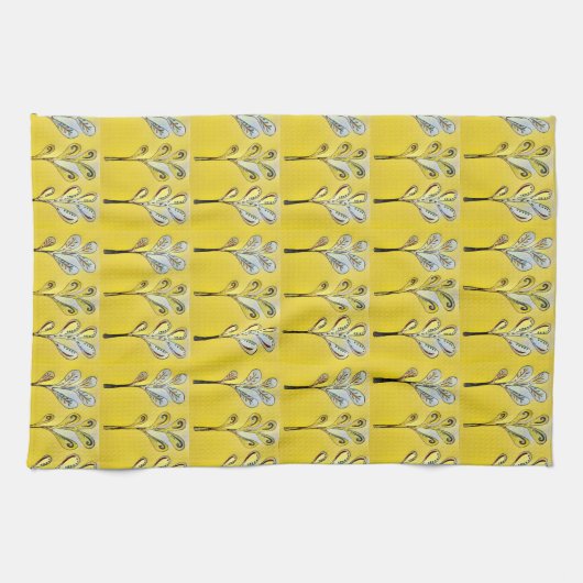 Yellow Fern Kitchen Towel キッチンタオル (横)