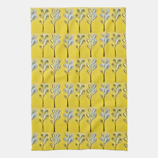 Yellow Fern Kitchen Towel キッチンタオル (縦)