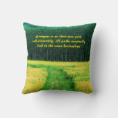 Yellow Field On The Path Inspirational Quote  クッション (裏面)