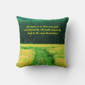 Yellow Field On The Path Inspirational Quote  クッション (正面)