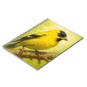 Yellow Finch Notebook | Goldfinch Bird Art Journal ノートブック (左側)