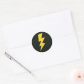 Yellow flash lighting bolt strike stickers ラウンドシール (封筒)
