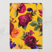 Yellow Floral 55 & Fabulous 55th Birthday Party 招待状 (裏面)