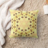 Yellow Floral Abstract Throw Pillow クッション (ブランケット)