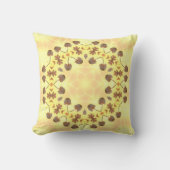 Yellow Floral Abstract Throw Pillow クッション (正面)