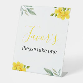 Yellow Floral and Green Leaves Mother's Day Favor 台座サイン