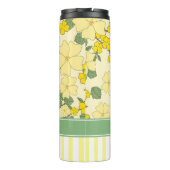 Yellow Floral and Stripes Personalised タンブラー (裏面)