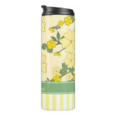 Yellow Floral and Stripes Personalised タンブラー (回転右)
