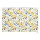 Yellow Floral Country Garden Elegant Botanical 枕カバー (正面左)
