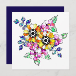 yellow floral decoration サンキューカード