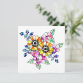 yellow floral decoration サンキューカード (スタンド正面)